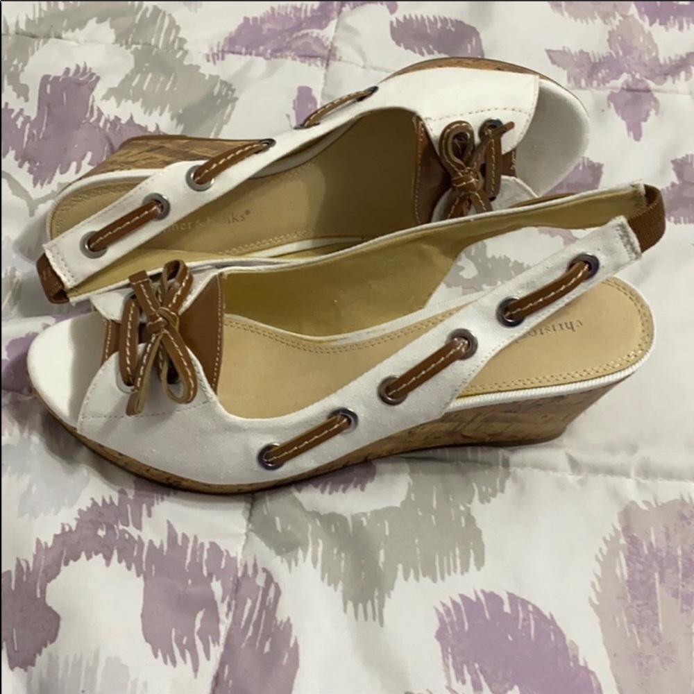 CJ Banks White Maggie Wedges 8.5